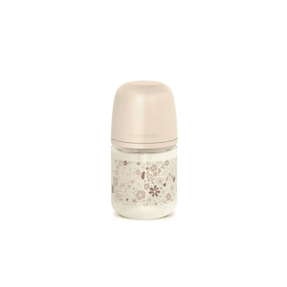 Suavinex Wonderland Glazen Fles 120ml Zuigspeen SXpro S Liberty Beige