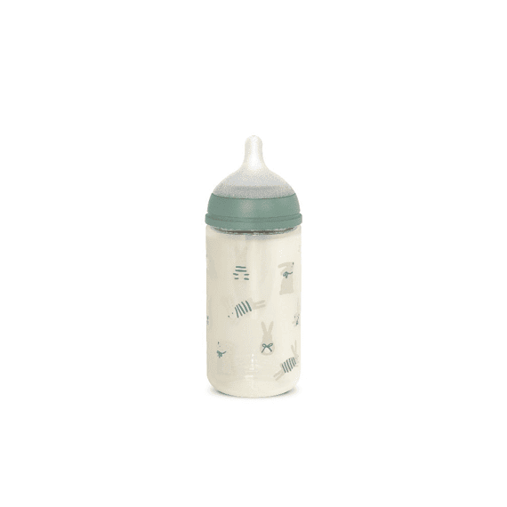 Suavinex Wonderland Glazen Fles 240ml Zuigspeen SXpro S Konijn Groen
