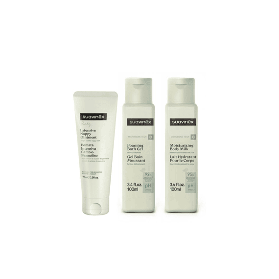 Suavinex Birdies Toilettas Discovery Roze (badgel 100ml, Bodylotion 100ml, Luierzalf 75ml)