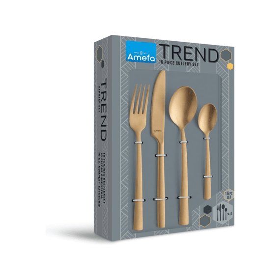 Amefa Manille Vintage Bestek 16-delig Mat Goud