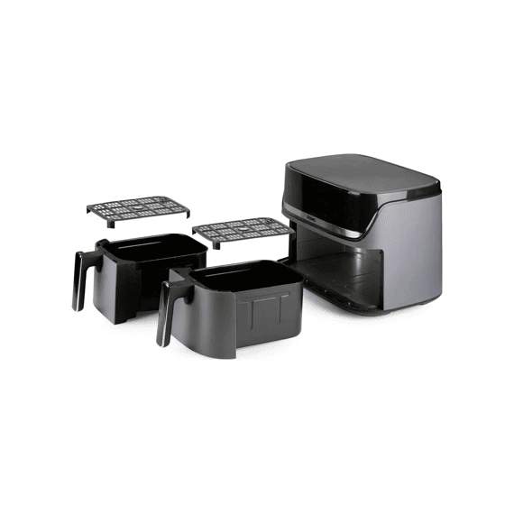 Domo Do552fr Airfryer Double Fry 4+4l Metal Grey