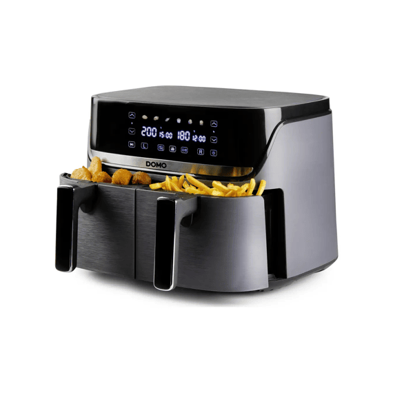 Domo Do552fr Airfryer Double Fry 4+4l Metal Grey