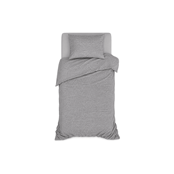 Romanette Jersey Dekbedovertrekset Melange Zilver 140x200/220