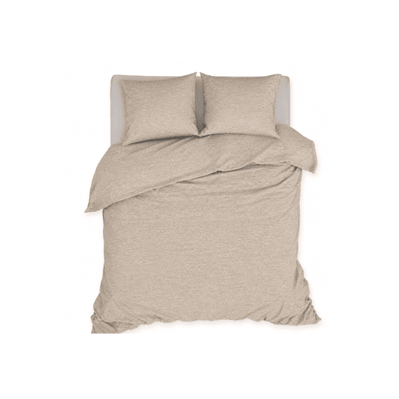 Romanette Jersey Dekbedovertrekset Melange Beige 240x200/220