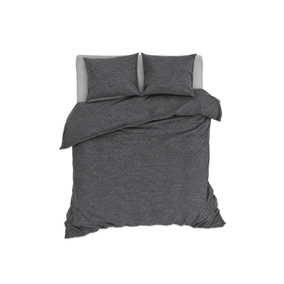 Romanette Jersey Dekbedovertrekset Melange Antraciet 240x200/220