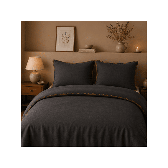 Romanette Flanel Dekbedovertrekset Visconti Antra/camel 200x200/220