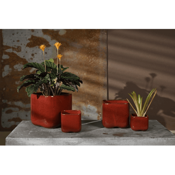 Rasteli Cherry - Bloempot In Keramiek - Rosewood - 15x15x14cm