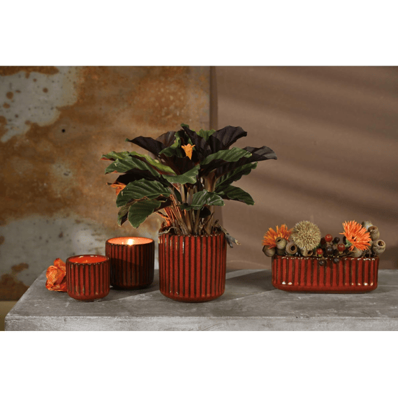 Rasteli Strawberry  - Bloempot In Keramiek - Rosewood - 8.8x8.8x8.2cm