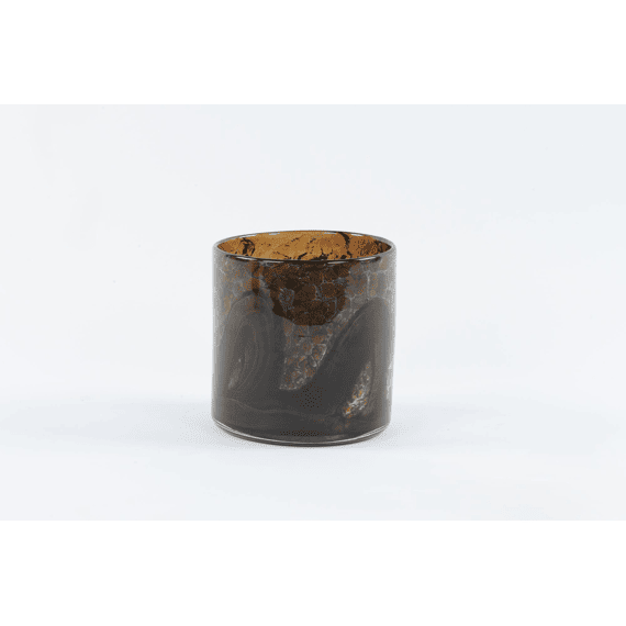 Rasteli Dark Night - Mondgeblazen Glazen Votief - Brown - 15x15x15cm
