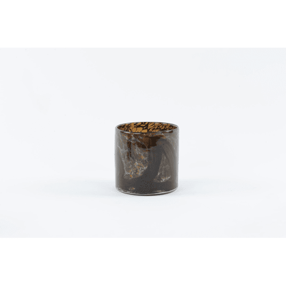 Rasteli Dark Night - Mondgeblazen Glazen Votief - Brown - 12x12x12cm