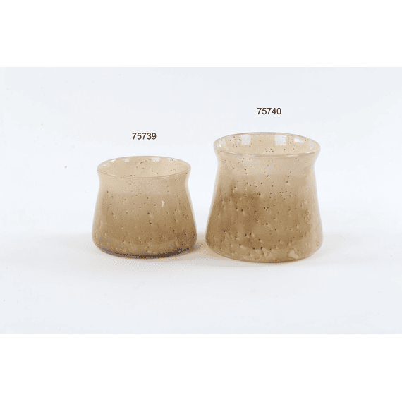 Rasteli Natural Elegance - Glazen Vaas - Beige - 17x17x15cm