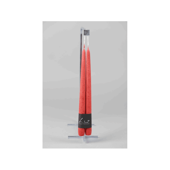 Luz Your Senses Velours - Koppel Tafelkaarsen  - Antiekrood - Ø2,2xl30cm