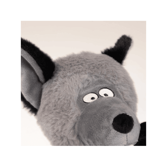 Pluche Wildlife Coyote Met Touw 23x14x22cm Grijs