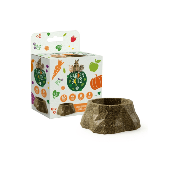 Garden Bites Veggie Nibble Eetkom 8x8x3cm-70g Bruin