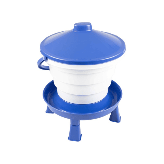 Duvo+ Drinkemmer Met Handvat & Pootjes 15l-39x39x46cm Blauw/wit