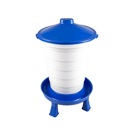Duvo+ Drinkemmer Met Handvat & Pootjes 25l-39x39x62cm Blauw/wit