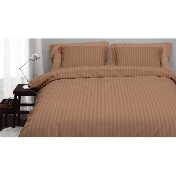 Satin Dor Satijn Dekbedovertrekset Streep Capuccino 140x220/220