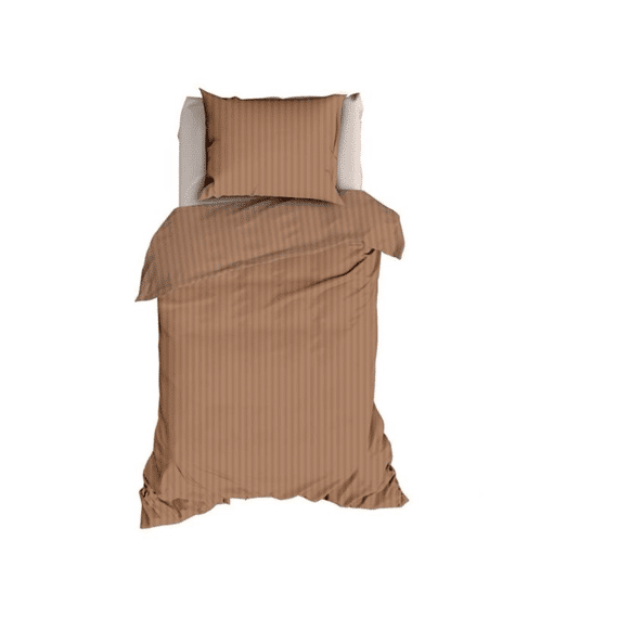 Satin Dor Satijn Dekbedovertrekset Streep Capuccino 140x220/220