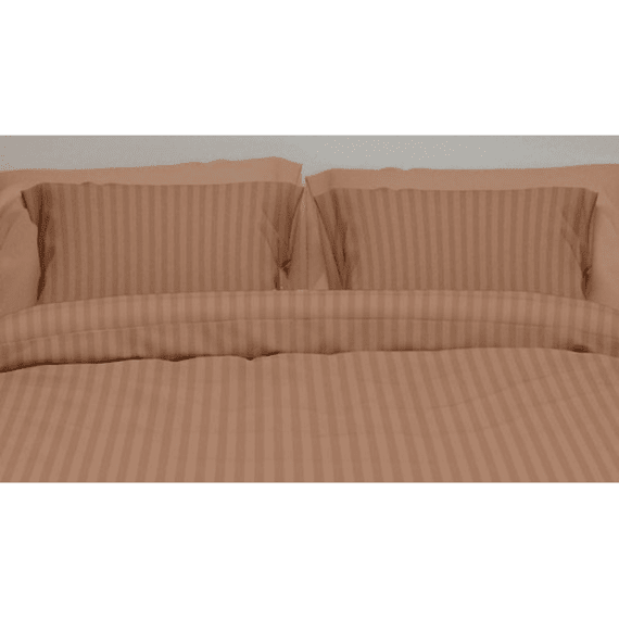 Satin Dor Satijn Dekbedovertrekset Streep Capuccino 200x200/220
