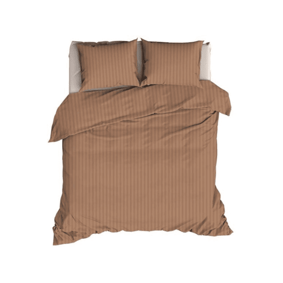 Satin Dor Satijn Dekbedovertrekset Streep Capuccino 200x200/220