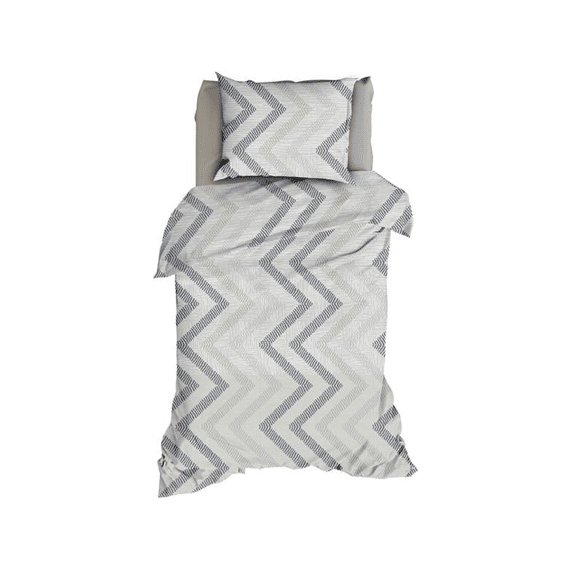 Satin Dor Satijn Dekbedovertrekset Ziggo Grijs/blauw 140x200/220