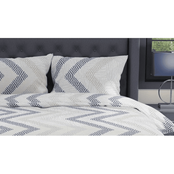 Satin Dor Satijn Dekbedovertrekset Ziggo Grijs/blauw 240x200/220