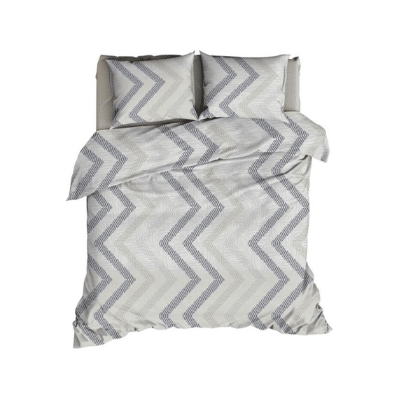 Satin Dor Satijn Dekbedovertrekset Ziggo Grijs/blauw 240x200/220