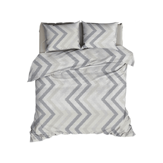 Satin Dor Satijn Dekbedovertrekset Ziggo Grijs/blauw 260x200/220