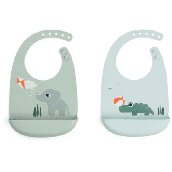 Done By Deer Silicone Bib 2-pack Playground Colour Mix
