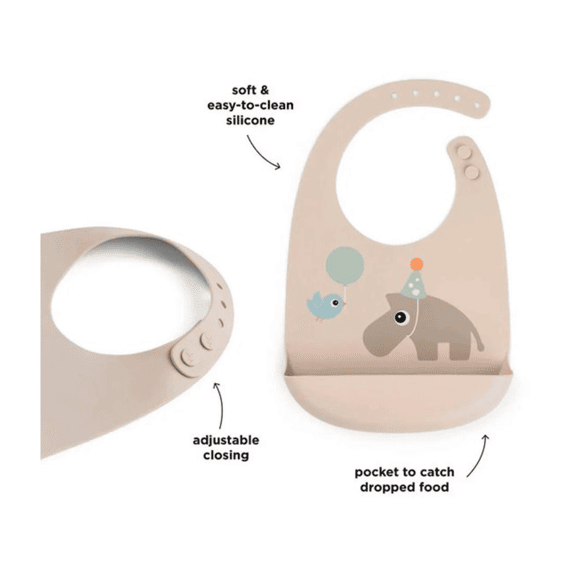 Done By Deer Celebration Sand Silicone Bib 2-pack
