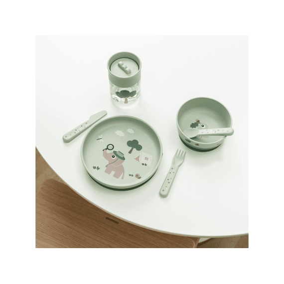 Done By Deer Tiny Trails Green Foodie Eetset met 360° Beker