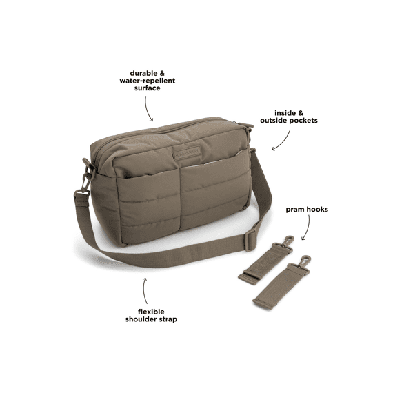 Done By Deer Gewatteerde Kinderwagentas Taupe