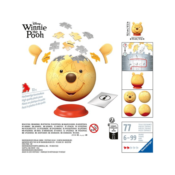 Ravensburger Puzzel 3d 72 Stuks Winnie Pooh Met Oortjes