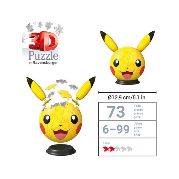 Ravensburger Puzzel 3d 72 Stuks Pikachu Met Oortjes