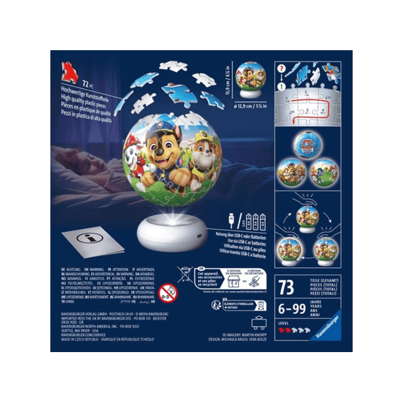 Ravensburger Puzzel 3d 72 Stuks Nightlight Paw Patrol