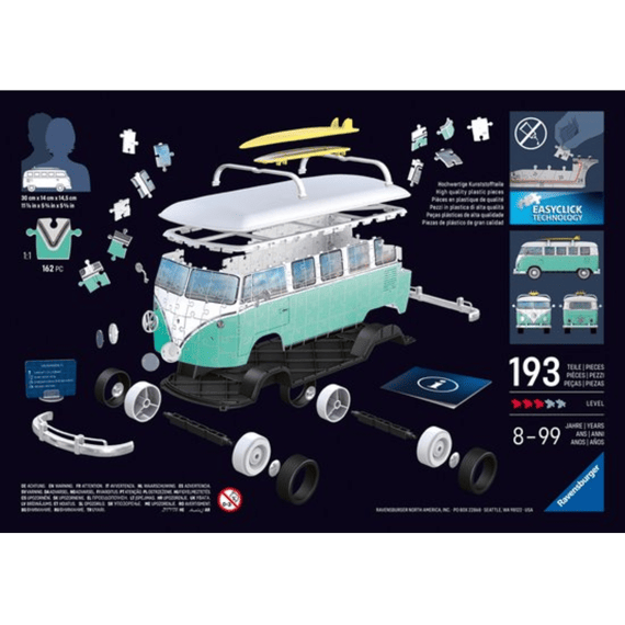 Ravensburger Puzzel 3d Iconics Volkswagen T1 Chrome Edition
