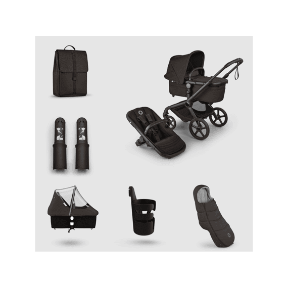 Bugaboo Fox5 Bundle Essentiel Renew Cacao Brown Rugzak Voetenzak Beker Regenbekl Verhoog Adapt