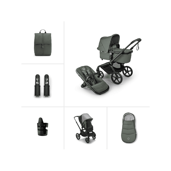 Bugaboo Fox5 Bundle Essentiel Renew Fern Green Rugzak Voetenzak Beker Regenbekl Verhoog Adapt