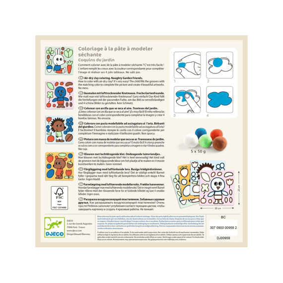 Djeco Knutselset Kleuren Met Klei Ondeugende Tuinvriendjes