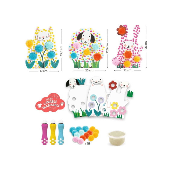 Djeco Knutselset Vingerverf En Pompoms In De Tuin