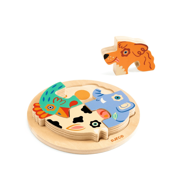 Djeco Houten Legpuzzel Rondo Dog