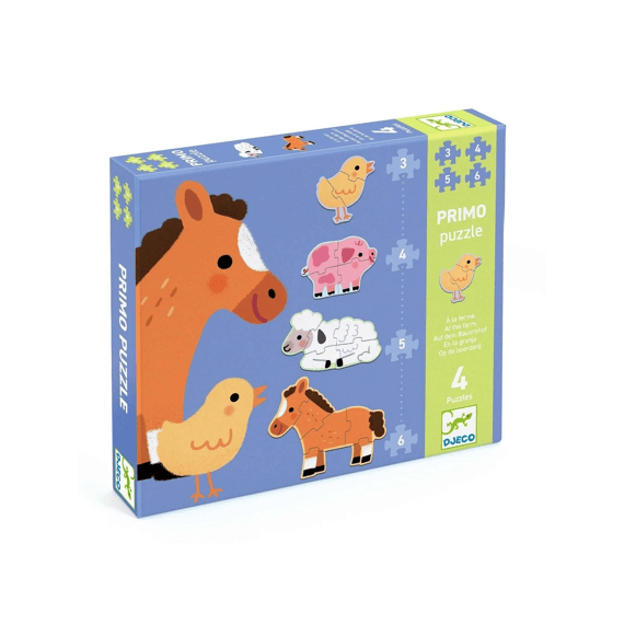 Djeco Puzzel 3-4-5-6 Stuks Op De Boerderij