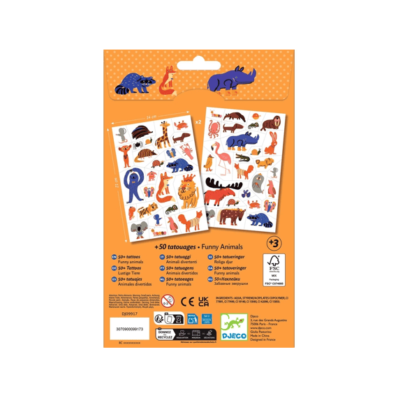 Djeco Tattoos Funny Animals