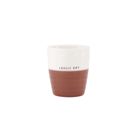 Zusss Koffiemok Lovely Day White  / Donkerrood