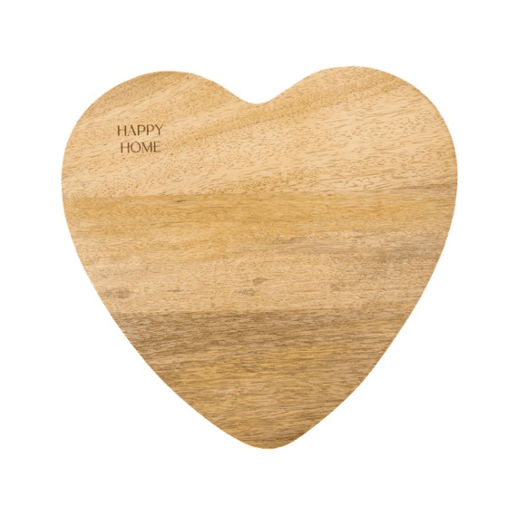 Zusss Dienblad Hout Heart Shape Happy Home Naturel