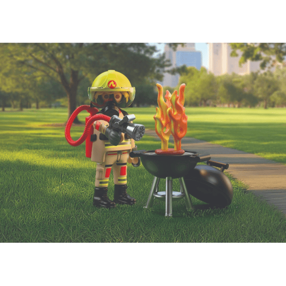Playmobil 72149 Special Plus Brandweerman Met Brandhaard