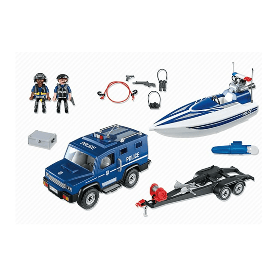 Playmobil 5187 City Action Politieterreinwagen Met Speedboot