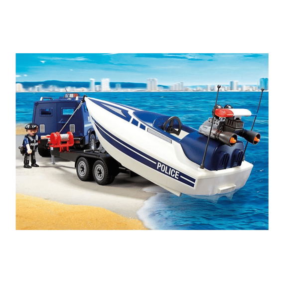 Playmobil 5187 City Action Politieterreinwagen Met Speedboot