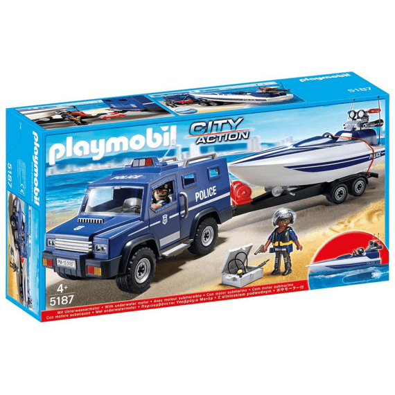 Playmobil 5187 City Action Politieterreinwagen Met Speedboot