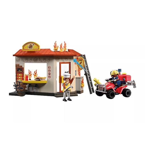 Playmobil 72195 City Action Brandweerquad Met Hamburgerkraam